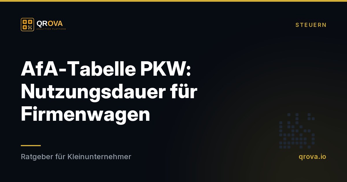 AfA-Tabelle PKW: Nutzungsdauer für Firmenwagen